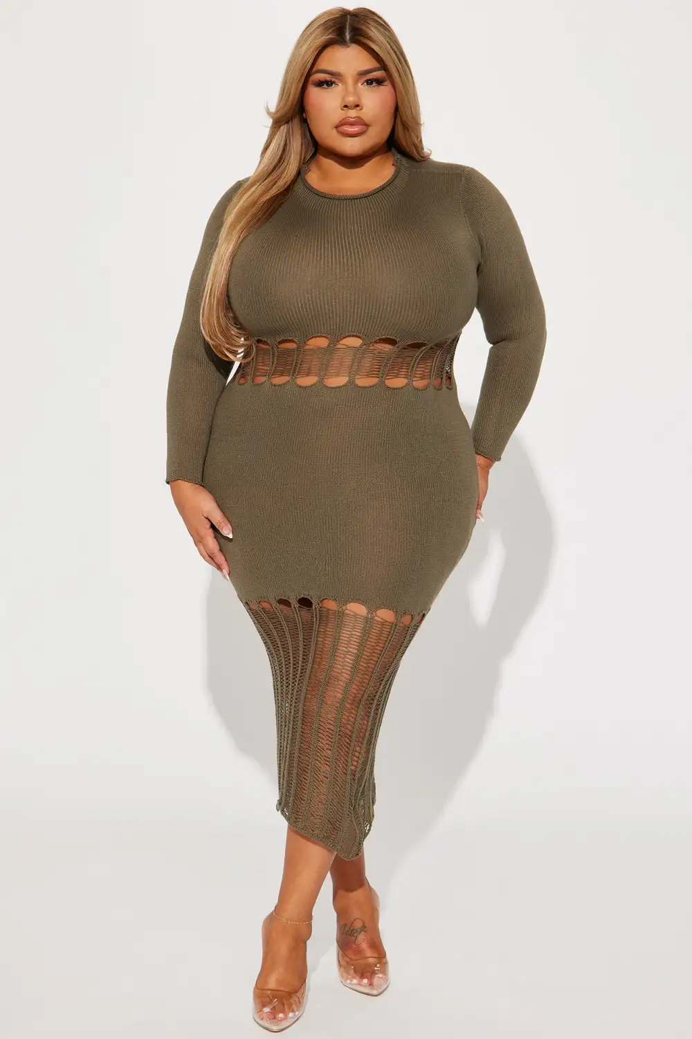 Tamara Sweater Midi Dress - Olive