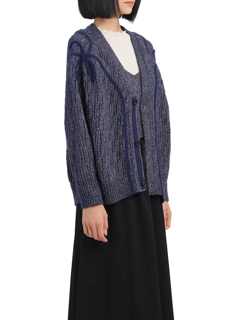Textured Knit Cardigan Sweater