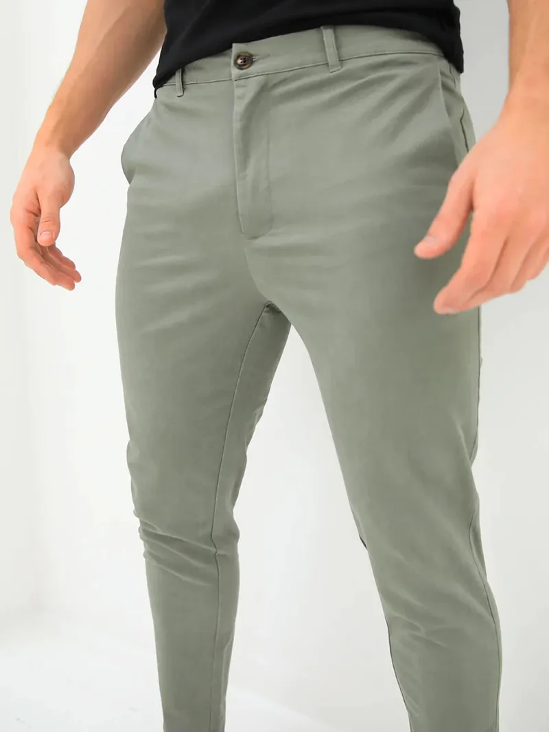 Men's Green Stretch Twill Pants