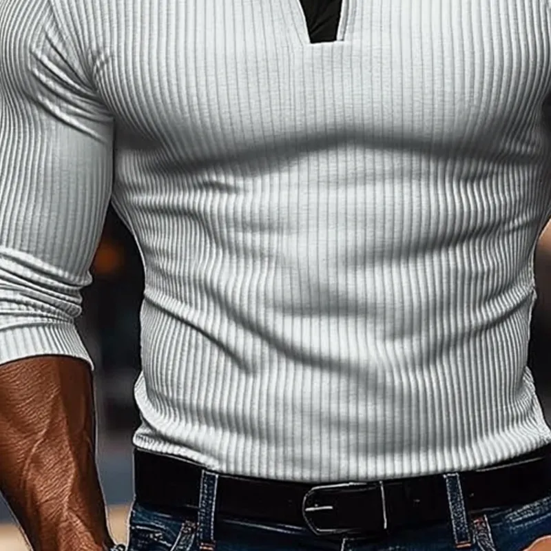 Open Air Long Sleeve Collared Knit Relaxed Fit Shirt