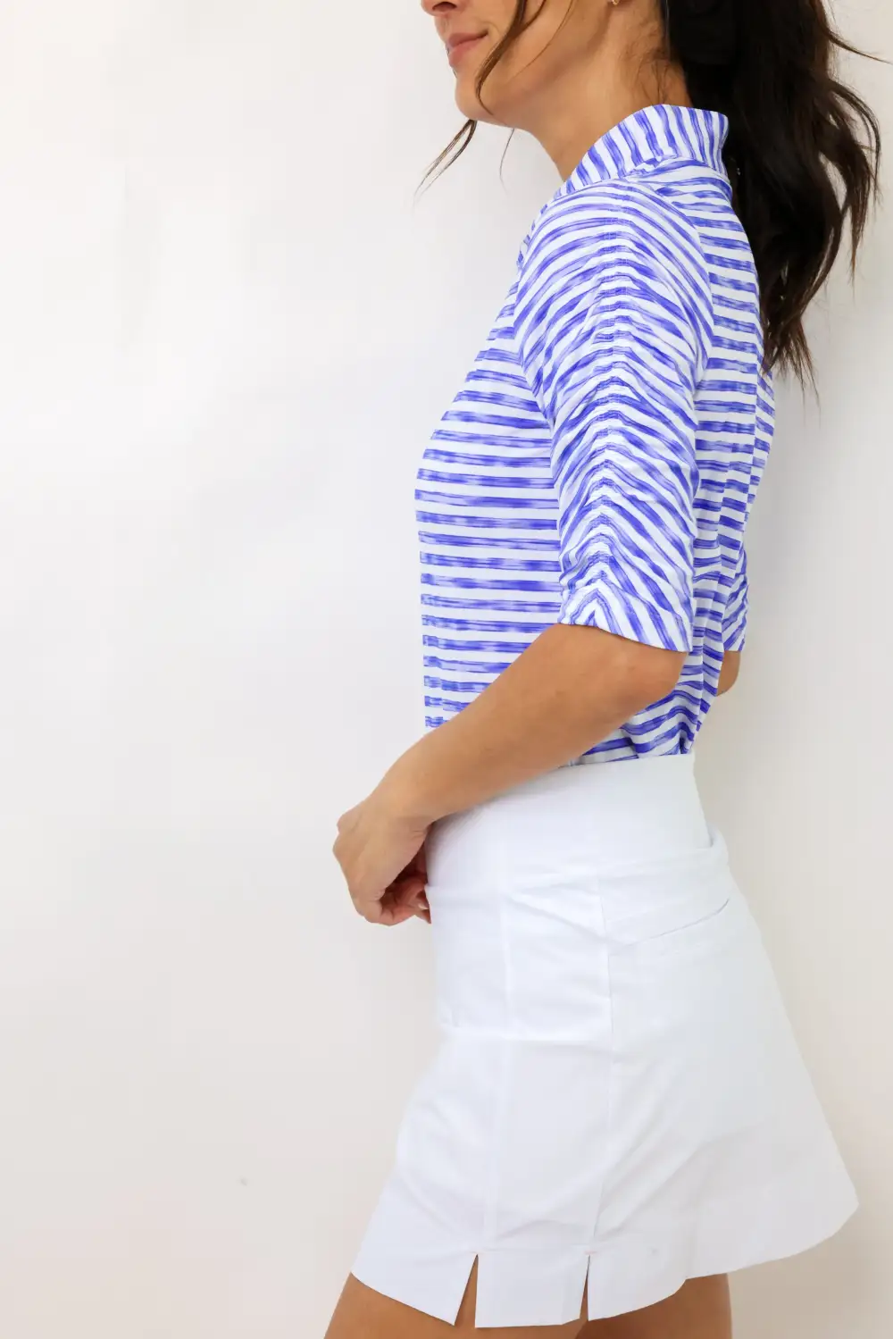 Collar Bow Stripe Shirt