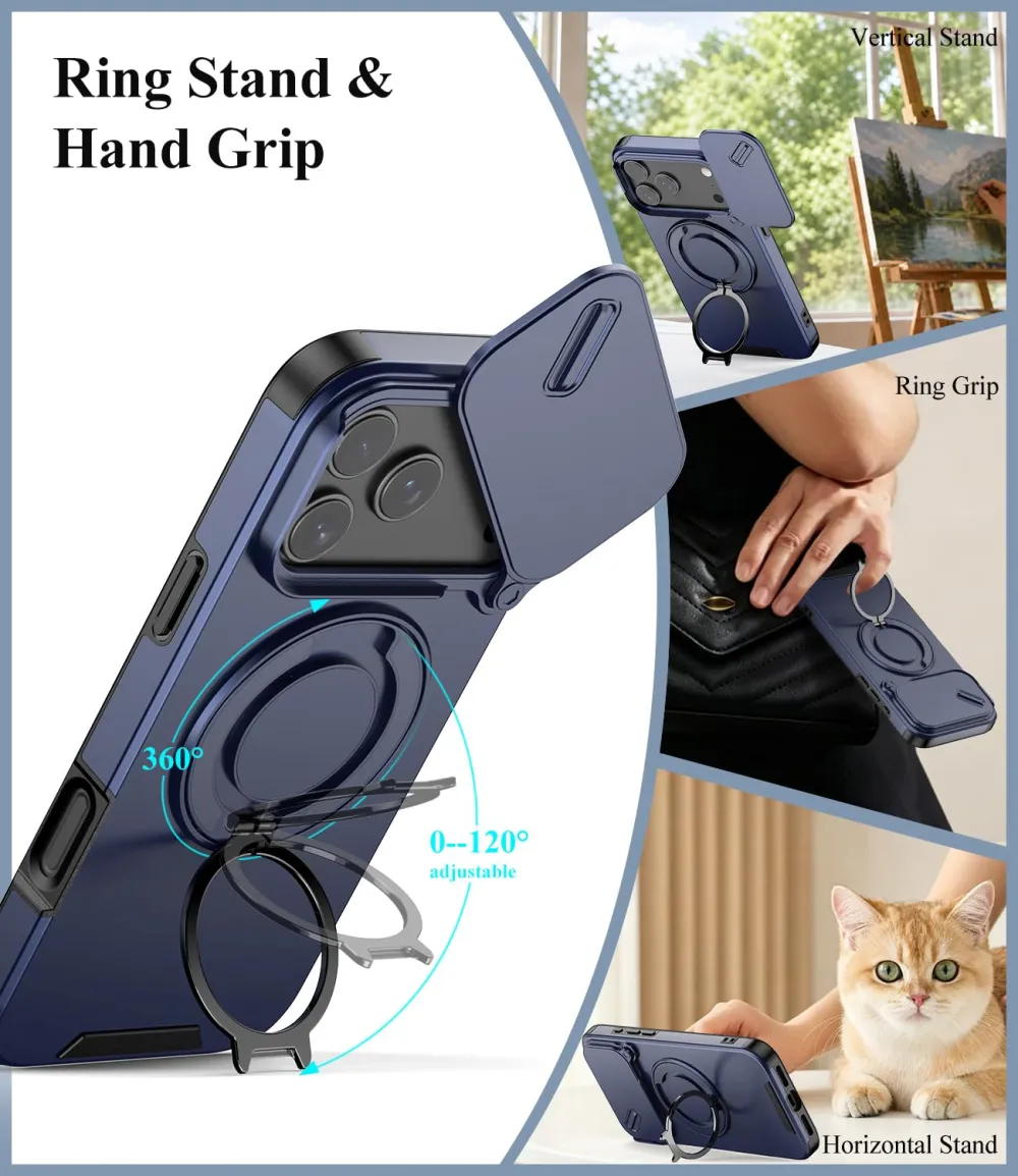 For iPhone 18 Pro Max LINK Phone Case Apple 15 Pro Sliding Window Stand Shockproof Protective Cover