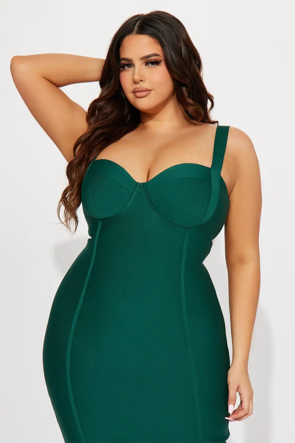 Honey Bandage Midi Dress - Hunter