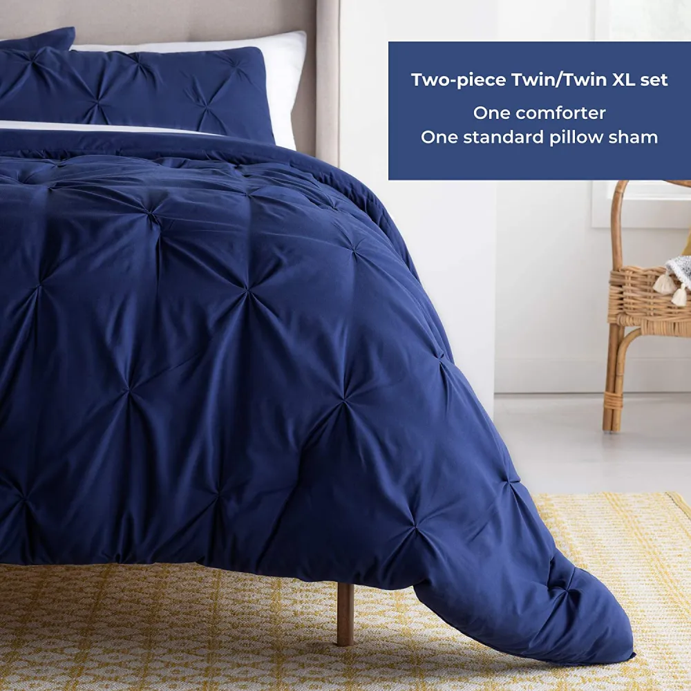 All-Season Quilted Comforter - Corner Duvet Tabs - Hypoallergenic - Plush Microfiber Fill - Machine Washable - Duvet Insert