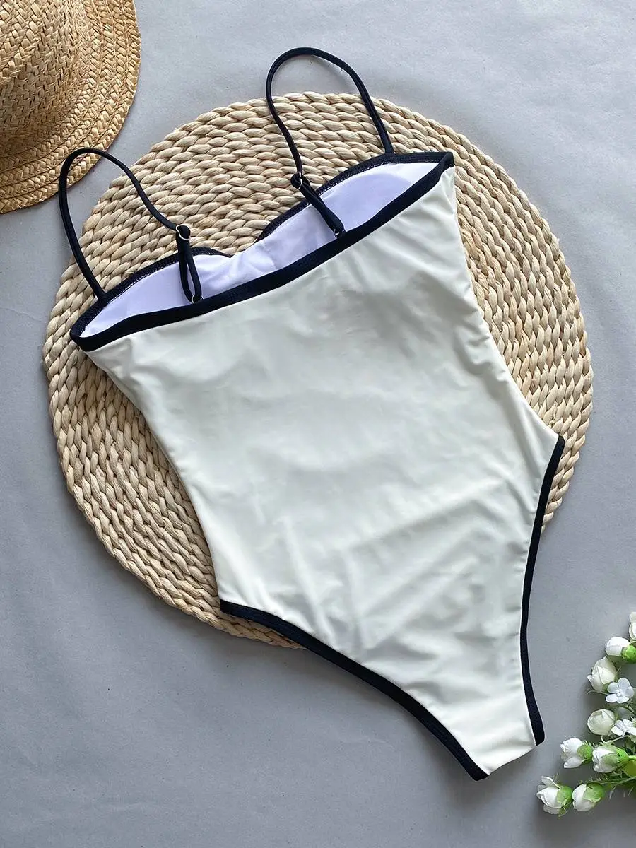 Women’s Contrast One-Piece Cutout Swimsuit