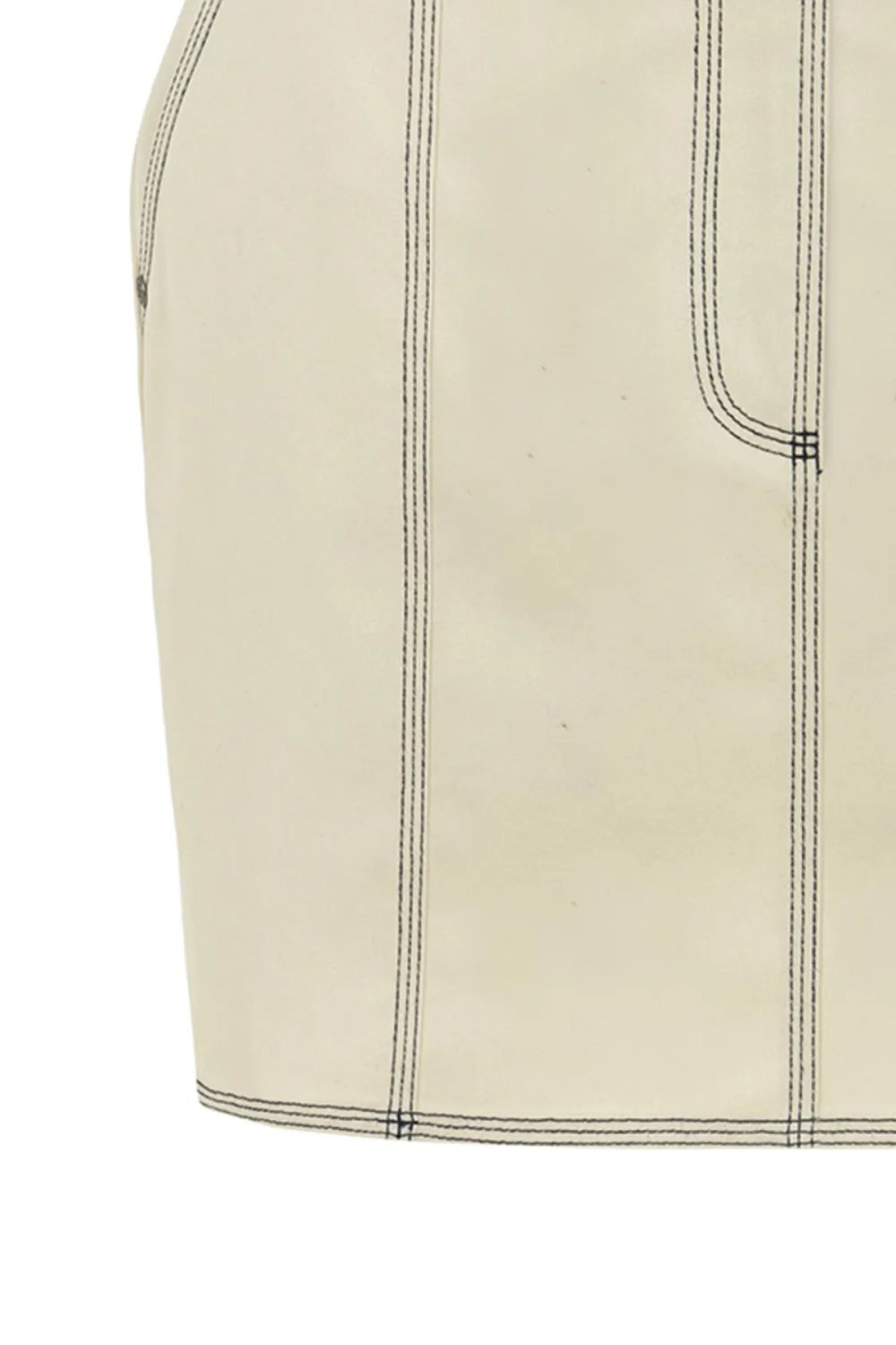 Denim Skirt-Beige
