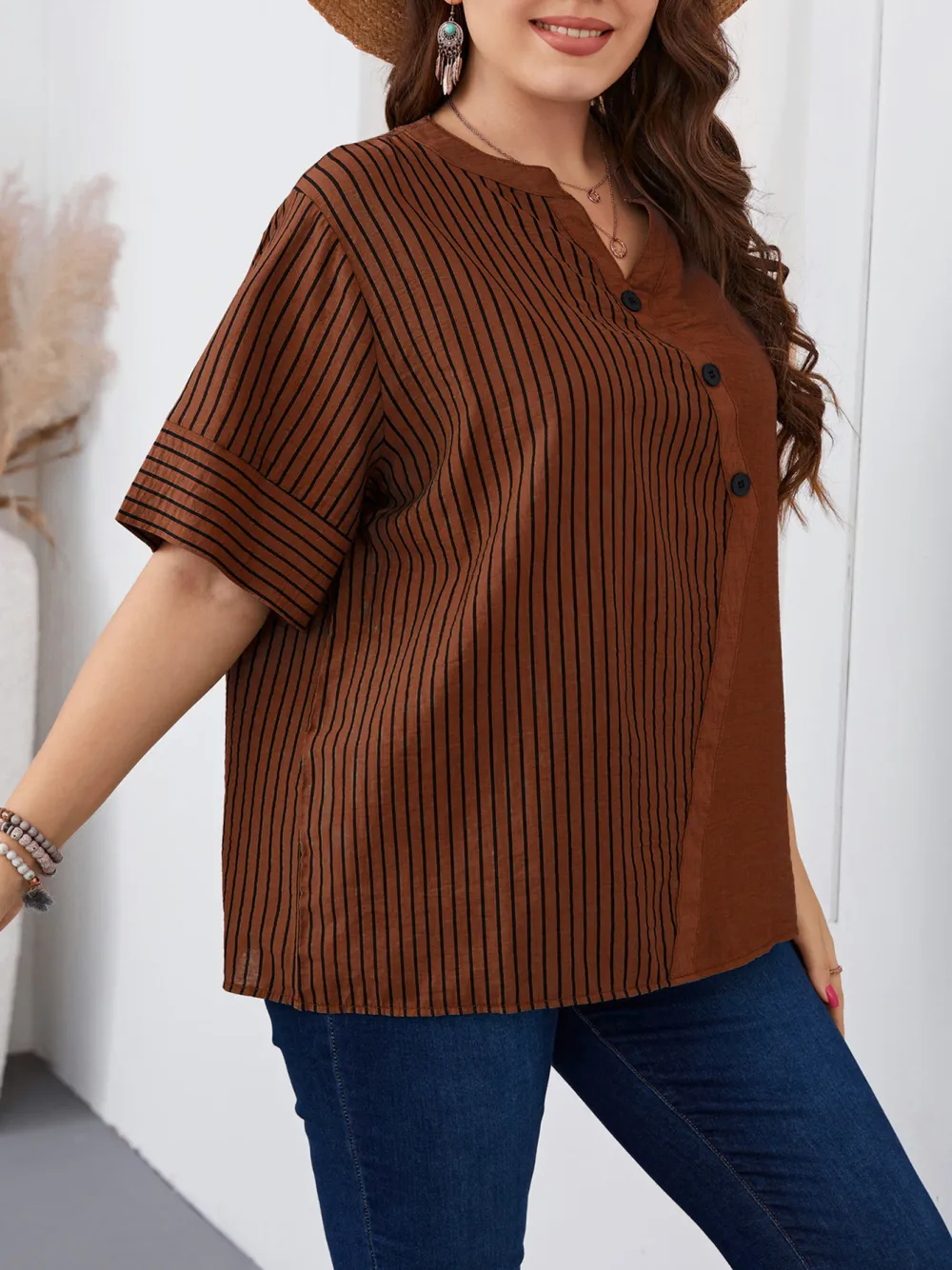 Hot Striped Short Sleeved T Shirt