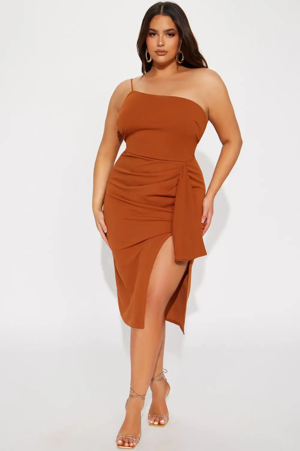 Natalia Midi Dress - Cognac