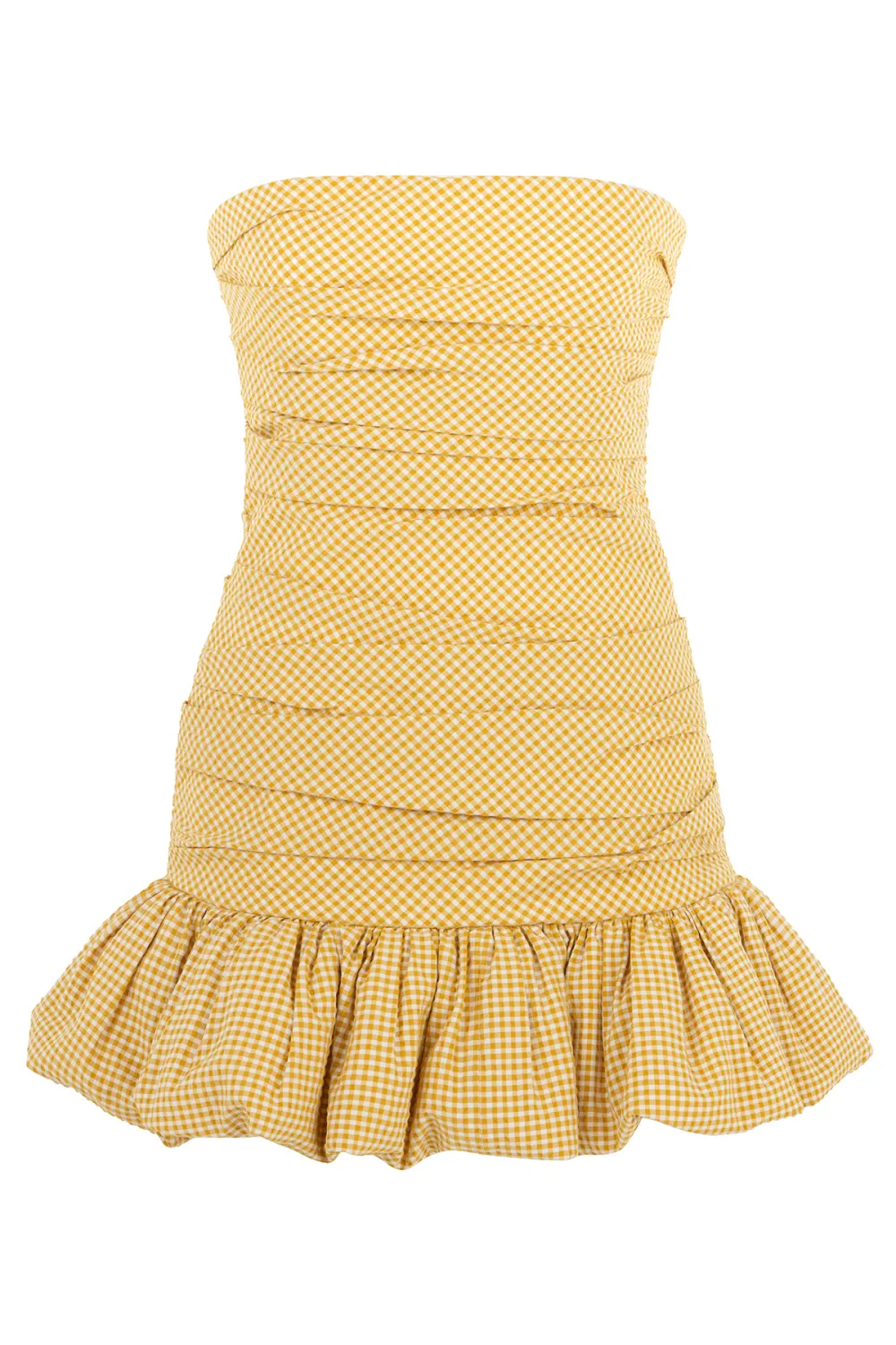 Strapless Mini Dress-Yellow