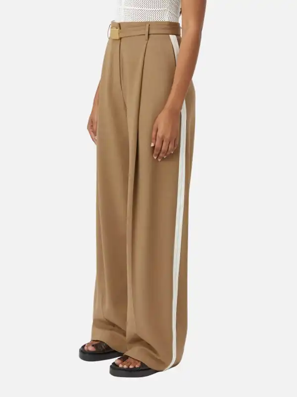 Contrast Stripe Wide Leg Pants