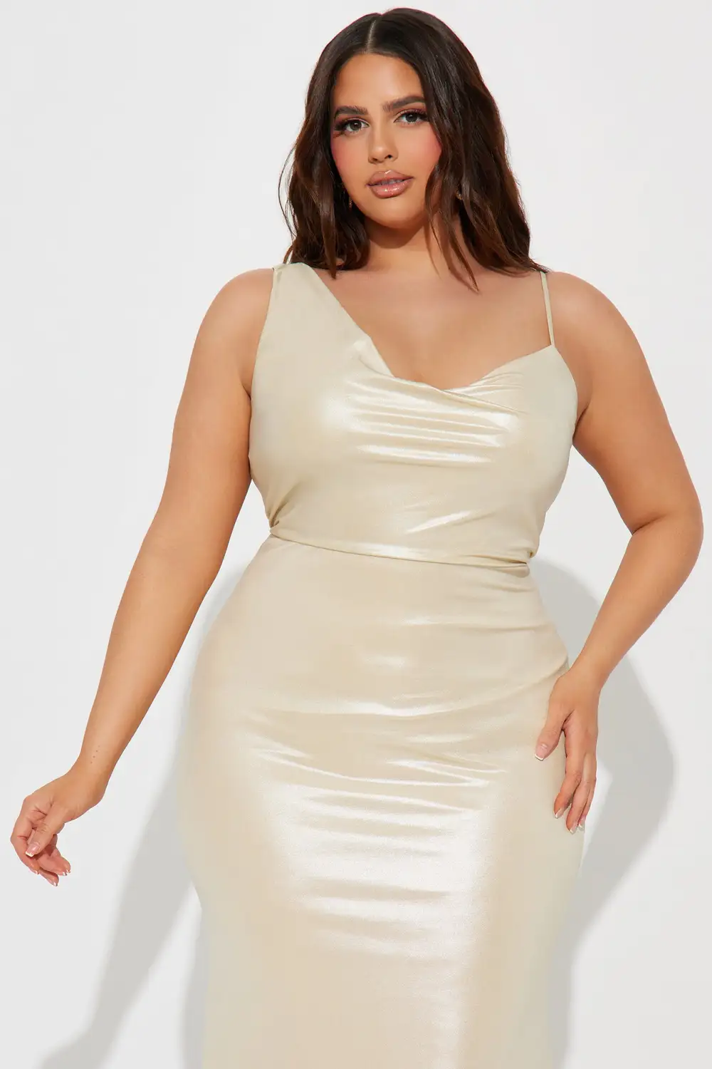 Made For You Metallic Maxi Dress - Silver