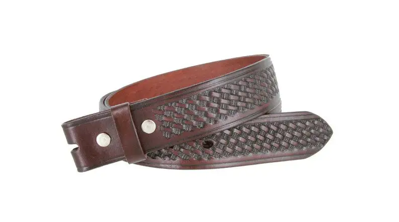Smooth Leather Snap Belt Strap