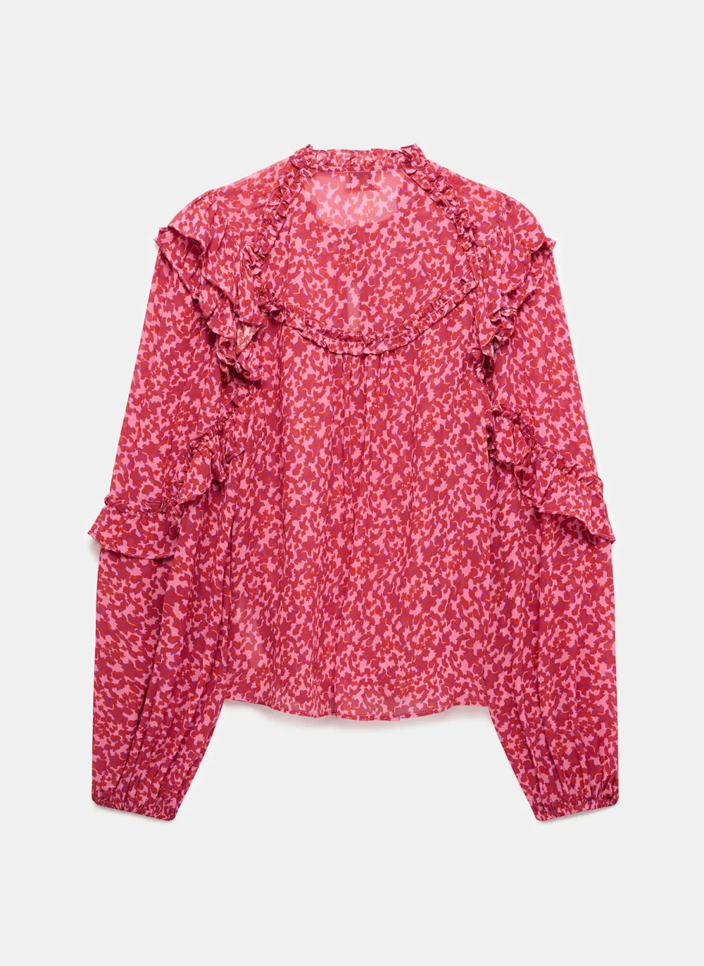Casual Style Pink Floral Print Blouse