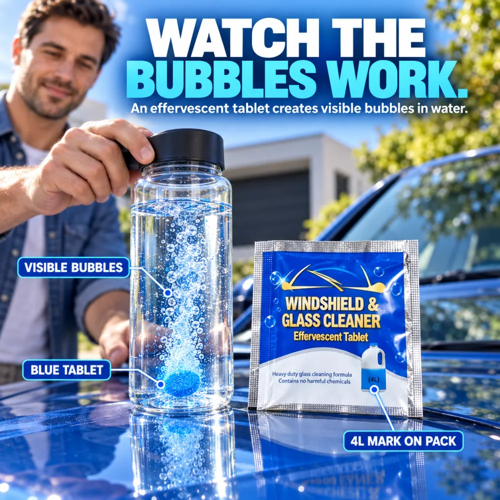 Car Windshield Washer Fluid Concentrated Tablets, Windshield Wiper Fluid (Winter: Use with De-icer or Methanol)