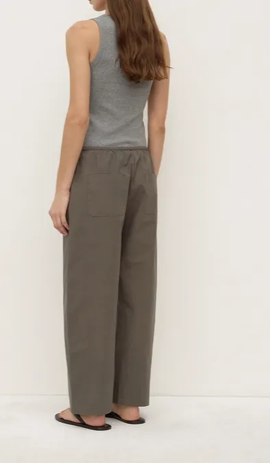 Military Cotton Barrel-Leg Pant