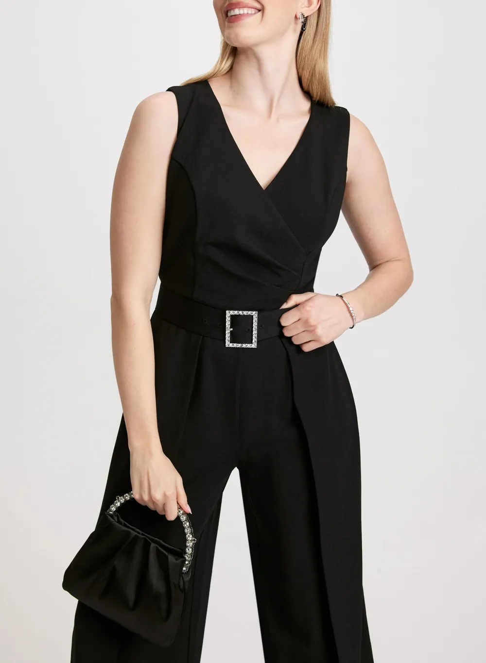 Breathable Chiffon Waist-Cinched Jumpsuit