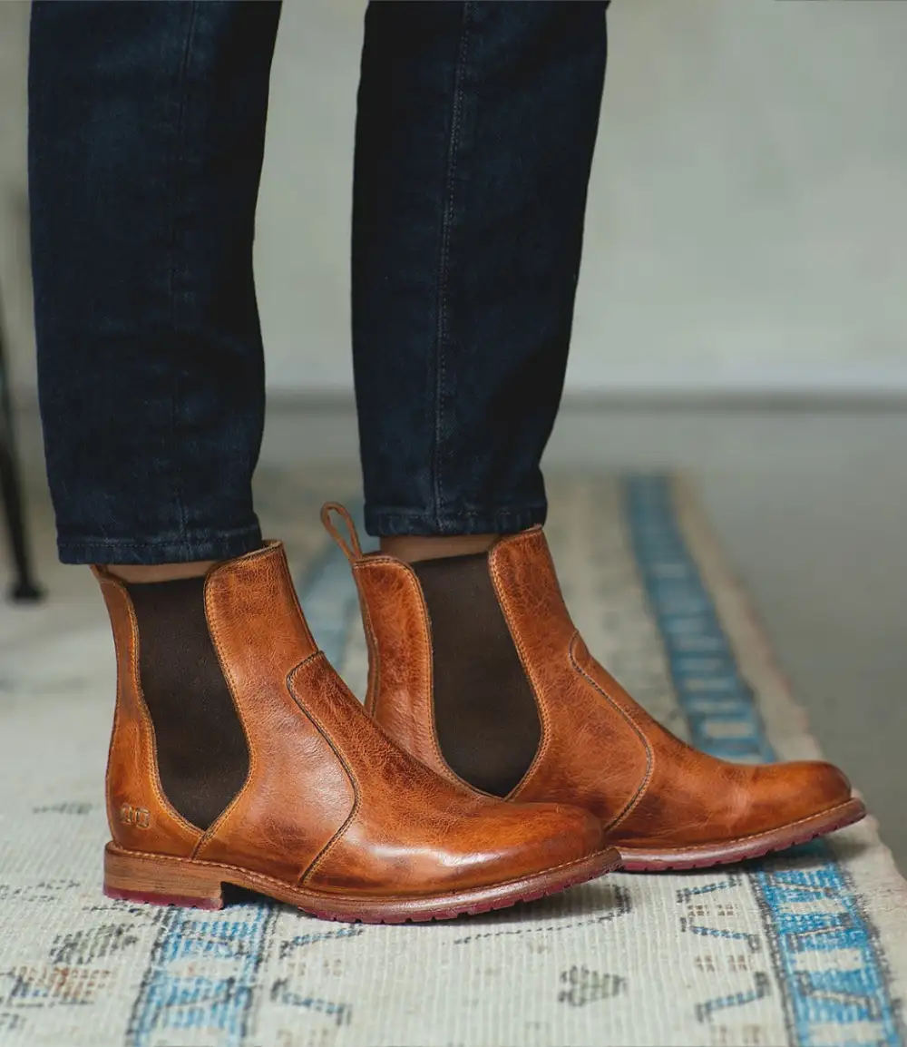 Slip-On Distressed Chelsea Boots