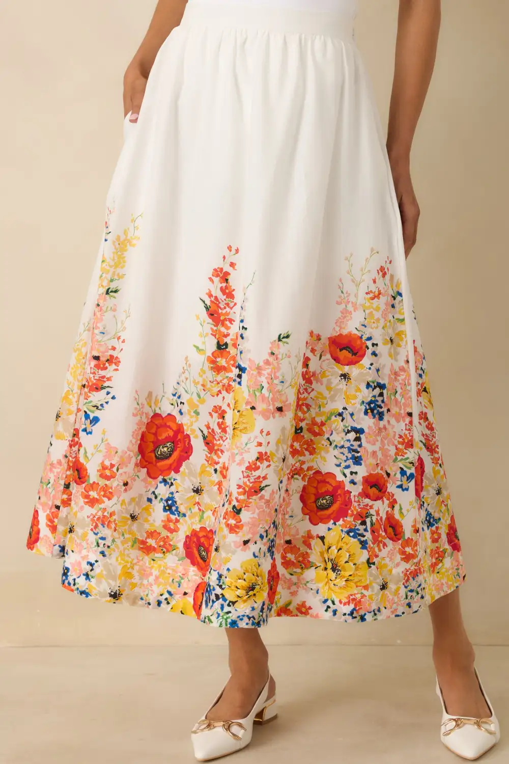 Multi Cotton Floral Maxi Skirt