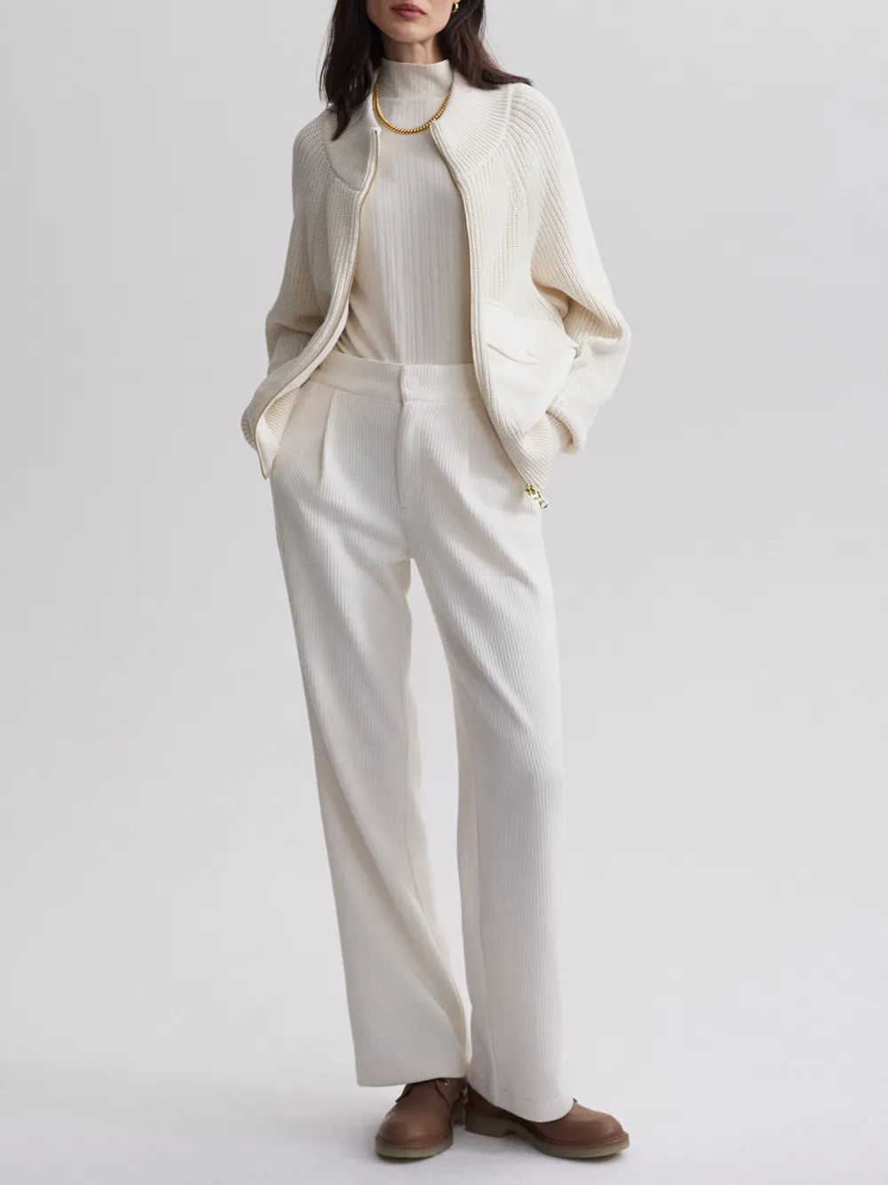 Cotton Half-Zip Knit Jackets