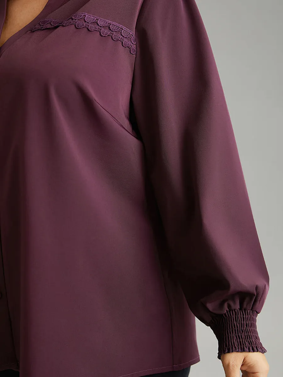 Elegant Burgundy V-neck shirt