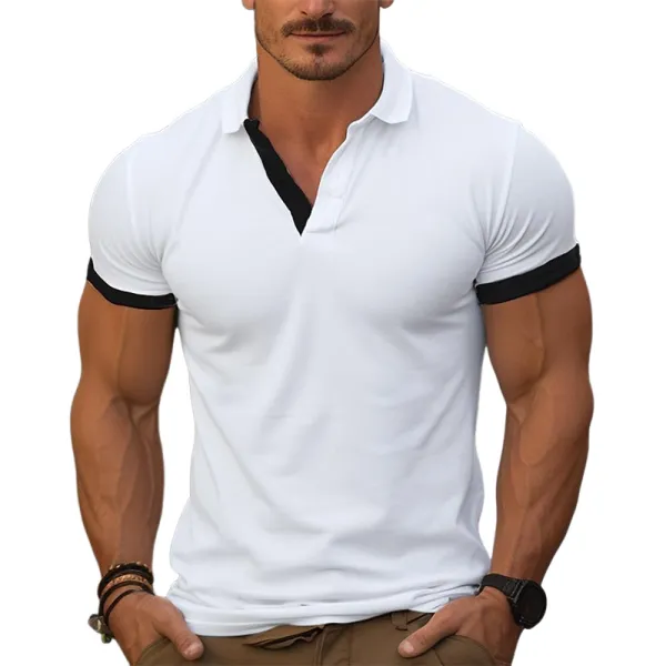 Lightweight Short Sleeve Collared Knit Cotton Shirt