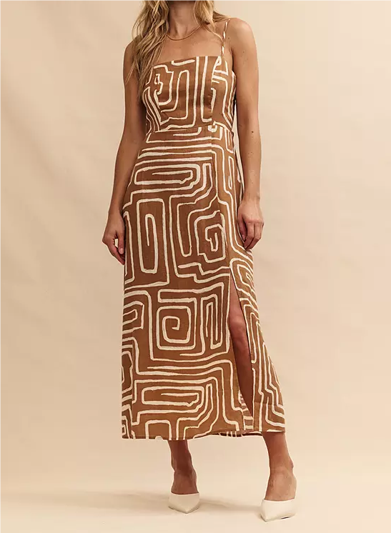 Maddy Abstract Print Midi Dress