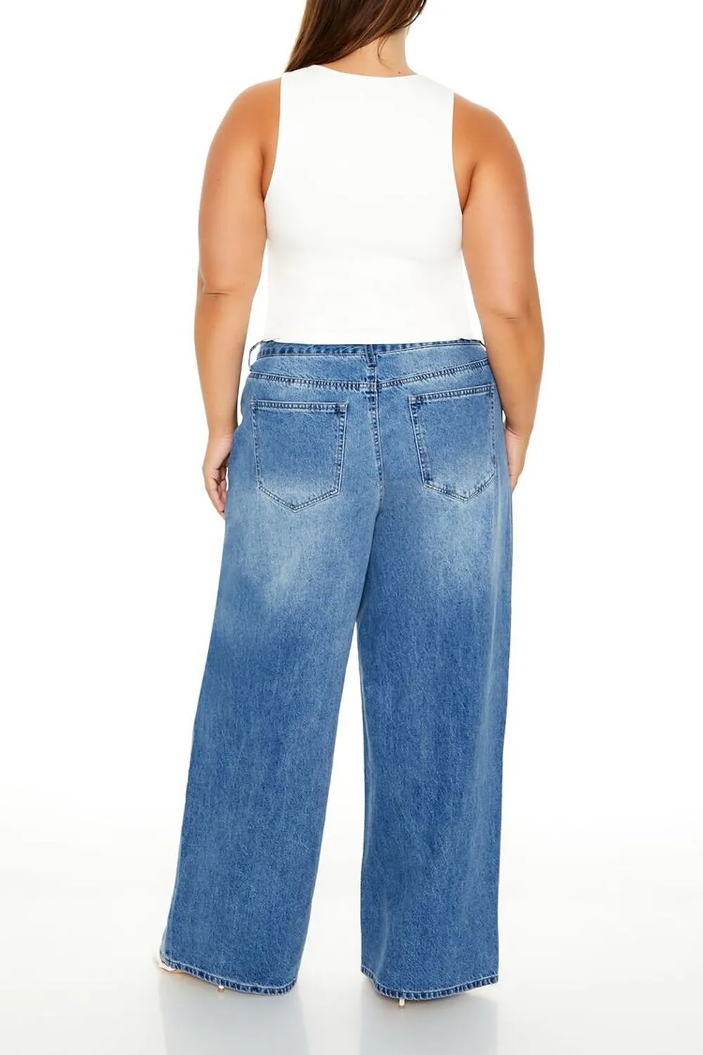 Plus Size Low-Rise Wide-Leg Jeans