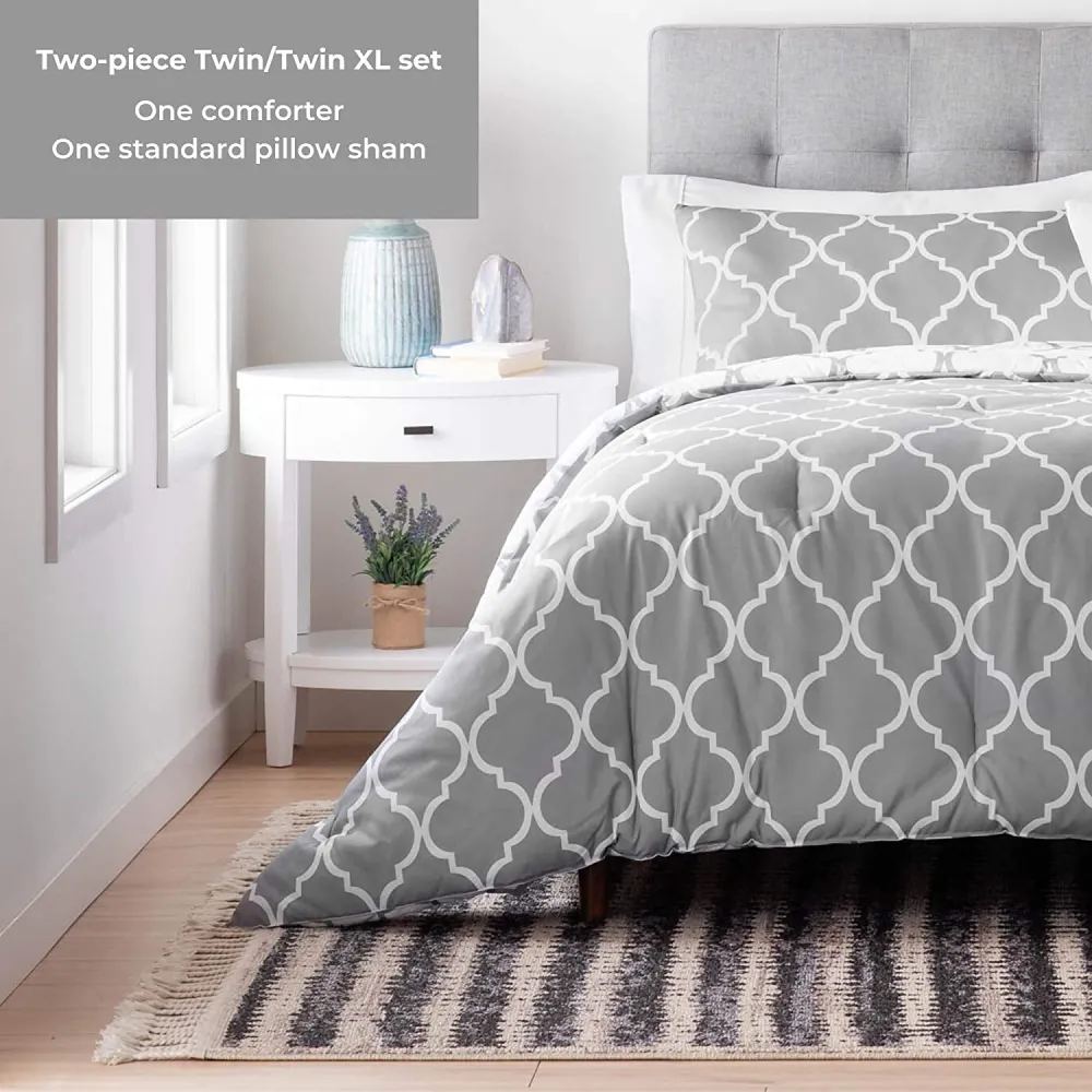 All-Season Quilted Comforter - Corner Duvet Tabs - Hypoallergenic - Plush Microfiber Fill - Machine Washable - Duvet Insert