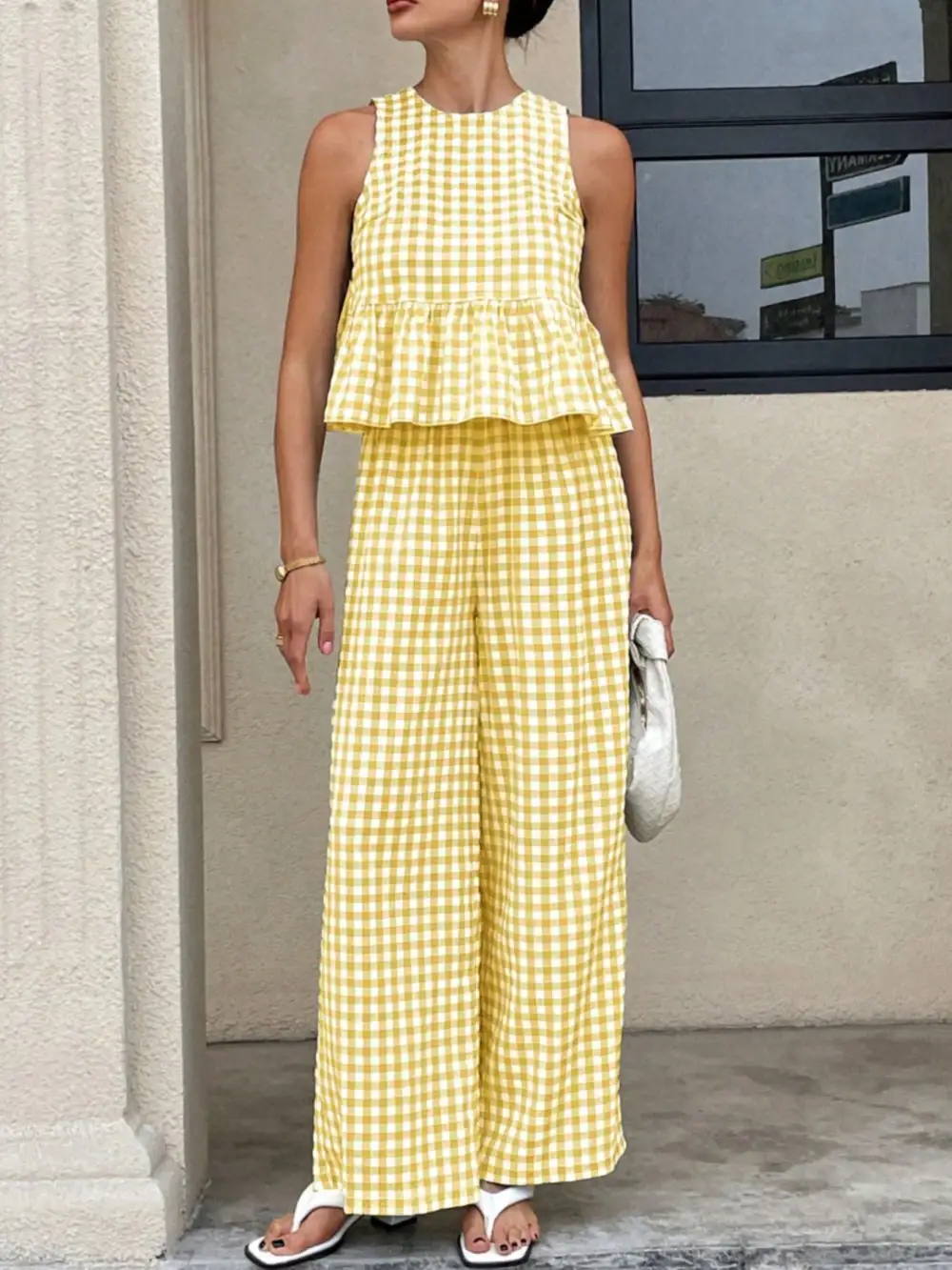 Simple Wide Leg Sleeveless Jumpsuit