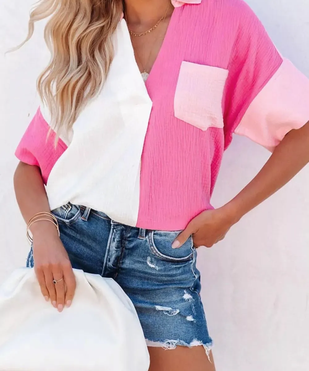 Block Casual Button Up Shirt