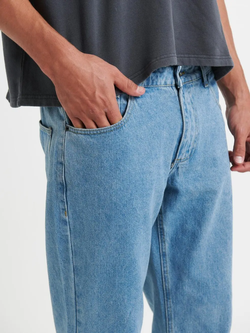 Simple And Soft Daily Calssic Light Denim