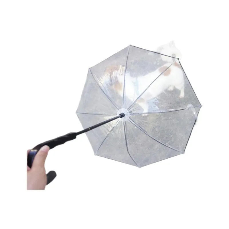 Transparent Pet Dog Umbrella with Detachable Design