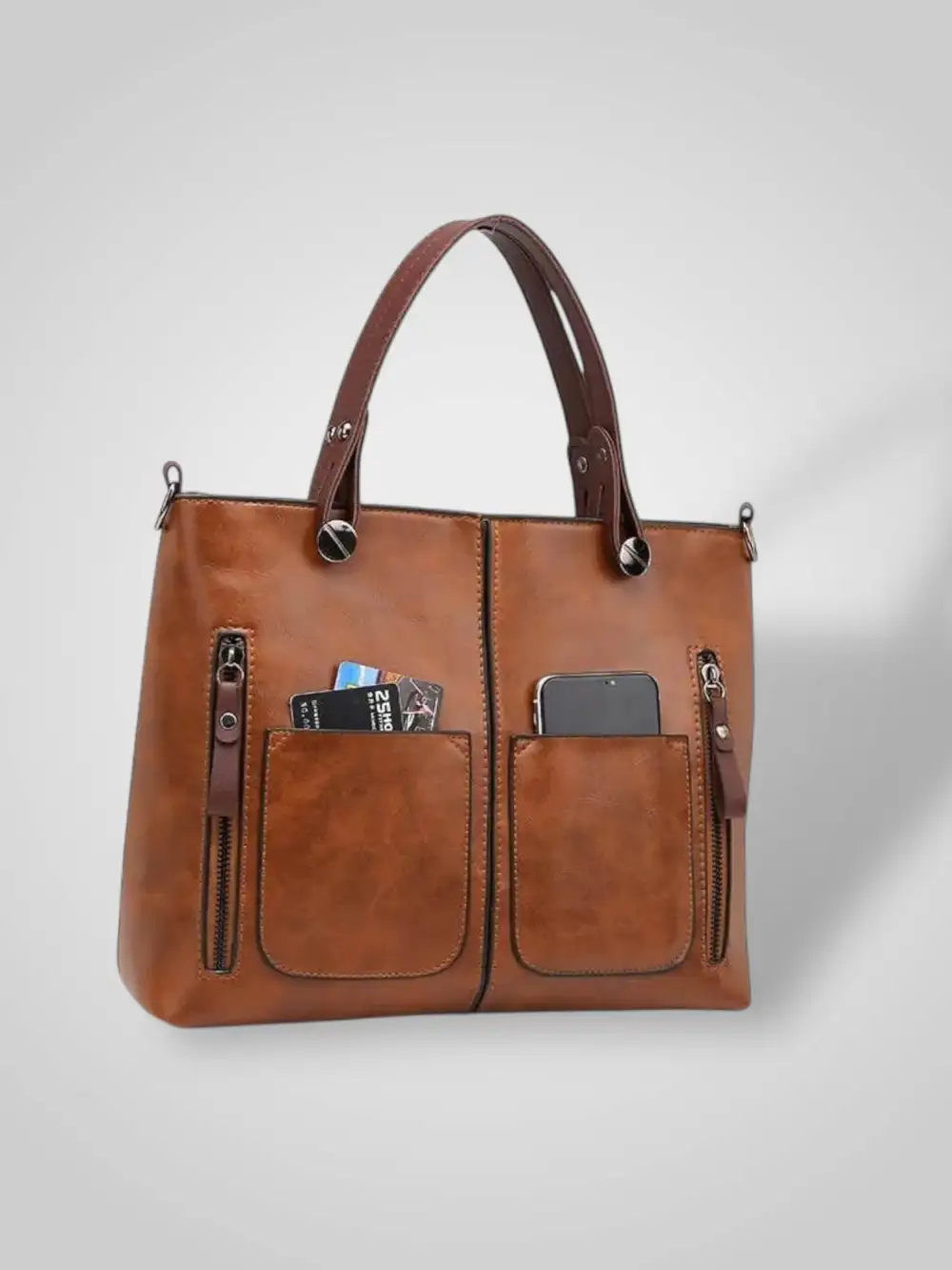 Structured Pebbled Leather Shoulder Bag