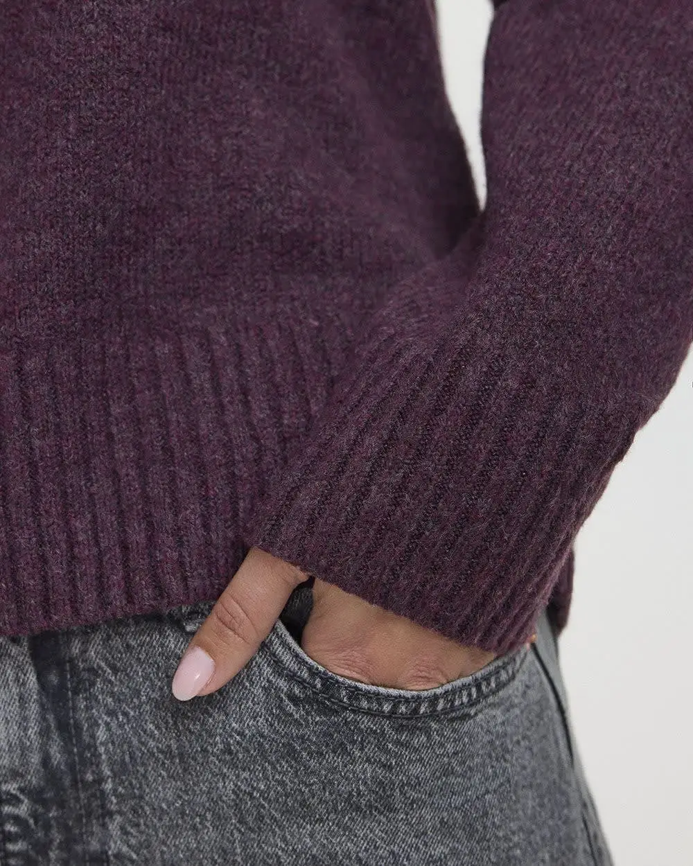 Plush Soft Long-Sleeve V-Neck Sweater