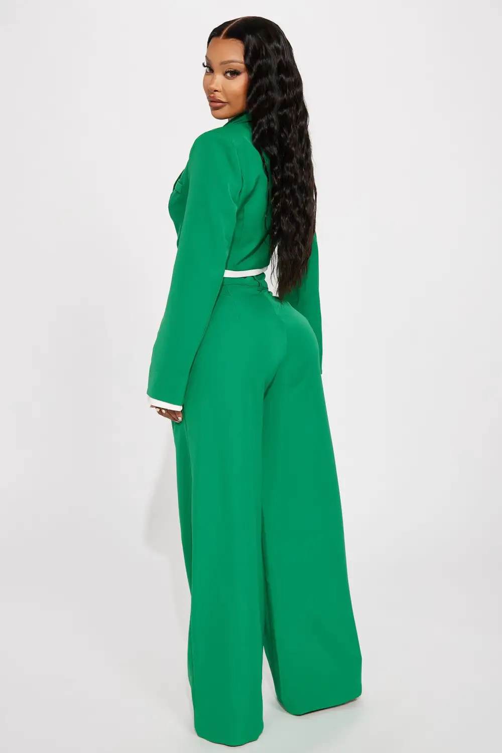 Fashionably Late Pant Set - Green