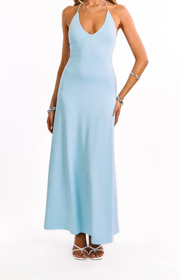 Halter Halter Neck A Line Maxi Dress
