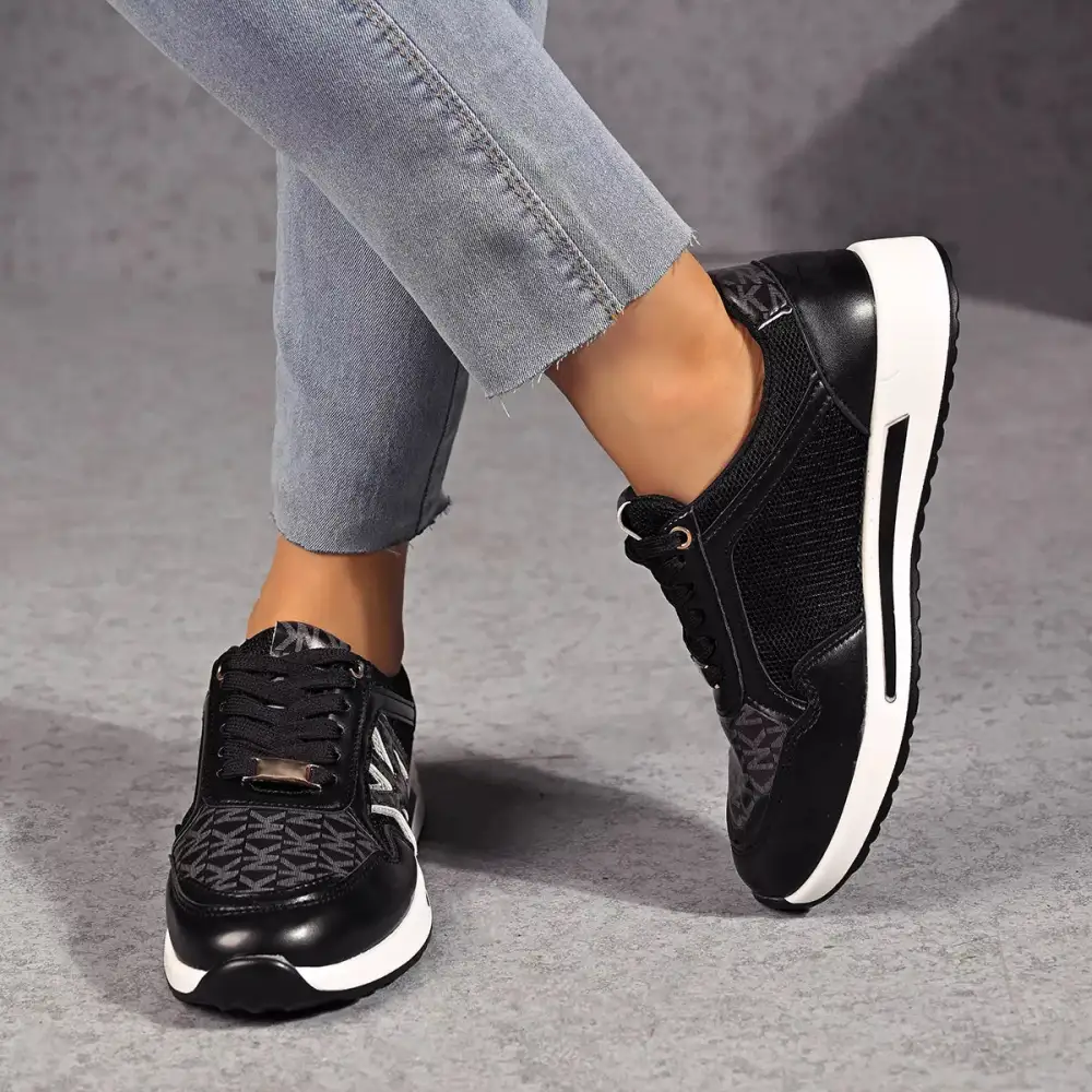 Modern Lace-Up Round Toe Sneakers