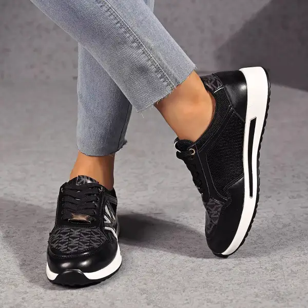 Modern Lace-Up Round Toe Sneakers
