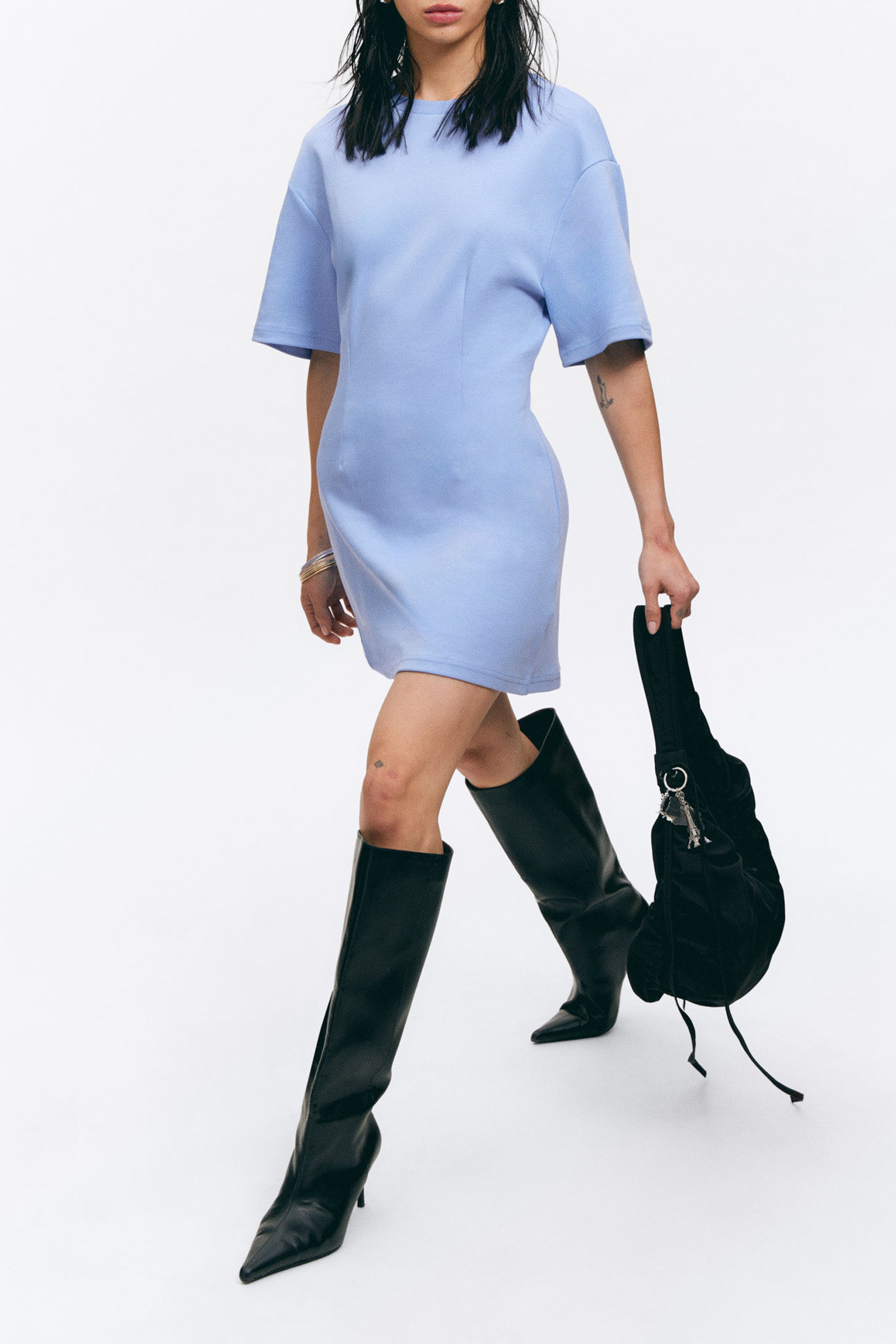 Drop Shoulder Half Sleeve Dress