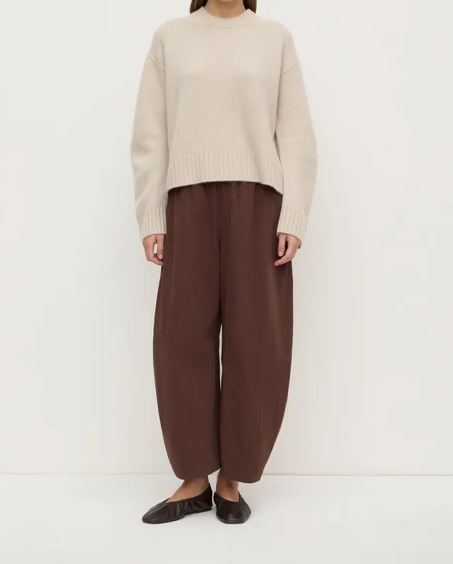 Tapioca Cashmere Crew-Neck Knit Sweater