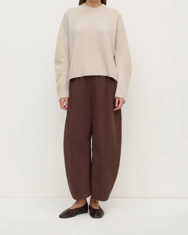 Tapioca Cashmere Crew-Neck Knit Sweater