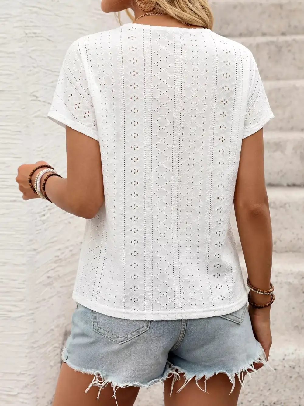 Elegant V Neck Short Sleeve Top