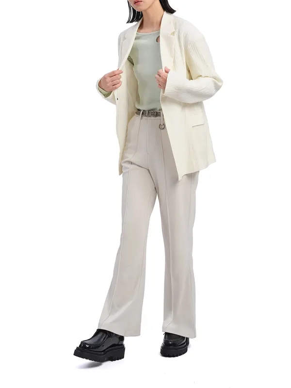 Cream Straight Pants