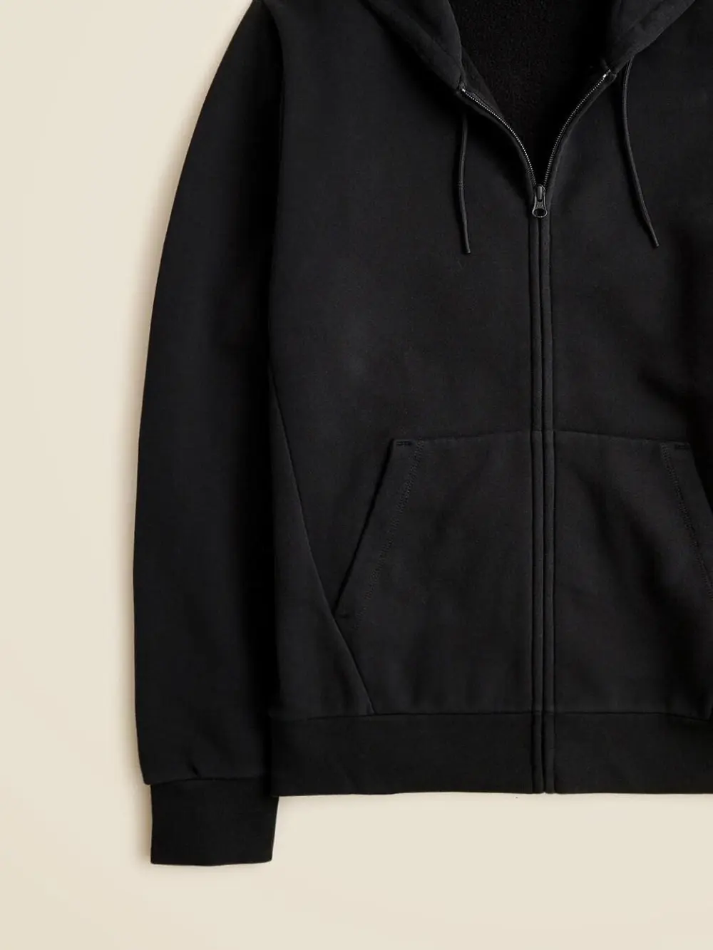 Black Zip Front Hooded Men's Jogger Style Sweatshirt