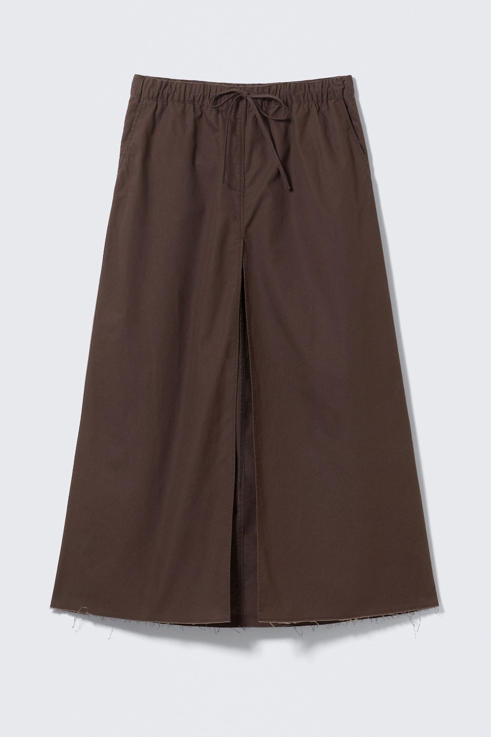 Slit Drawstring Maxi Skirt