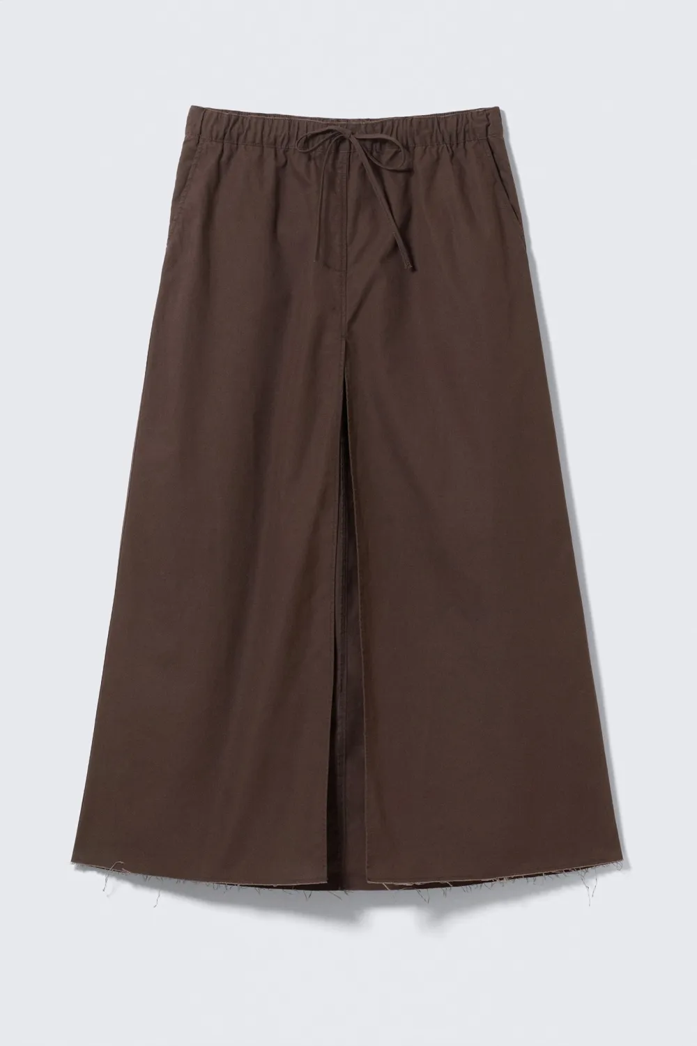 Slit Drawstring Maxi Skirt