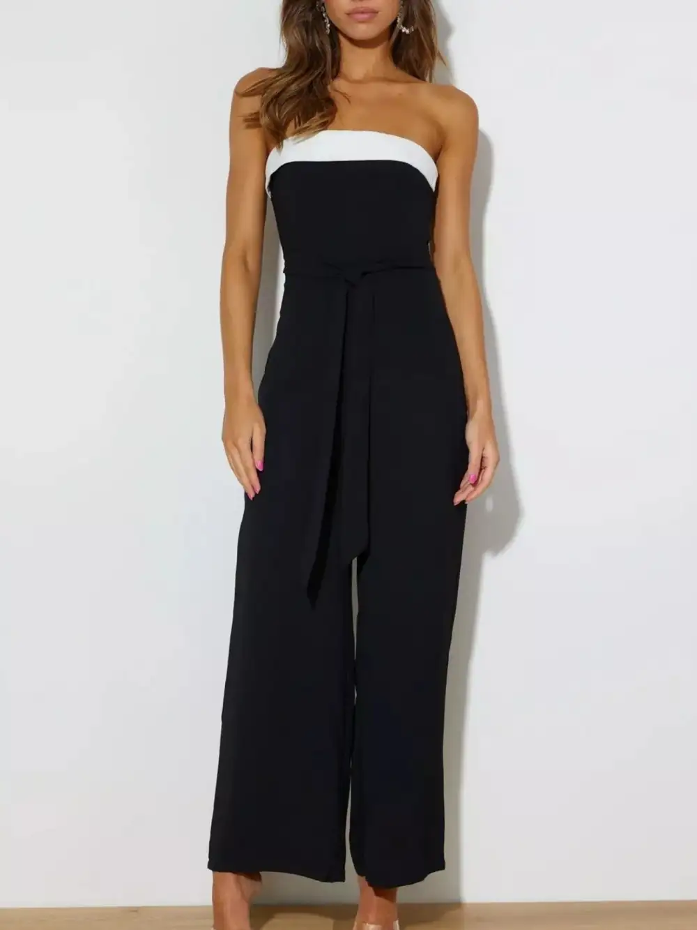 Everyday Wide Leg Contrast Jumpsuit