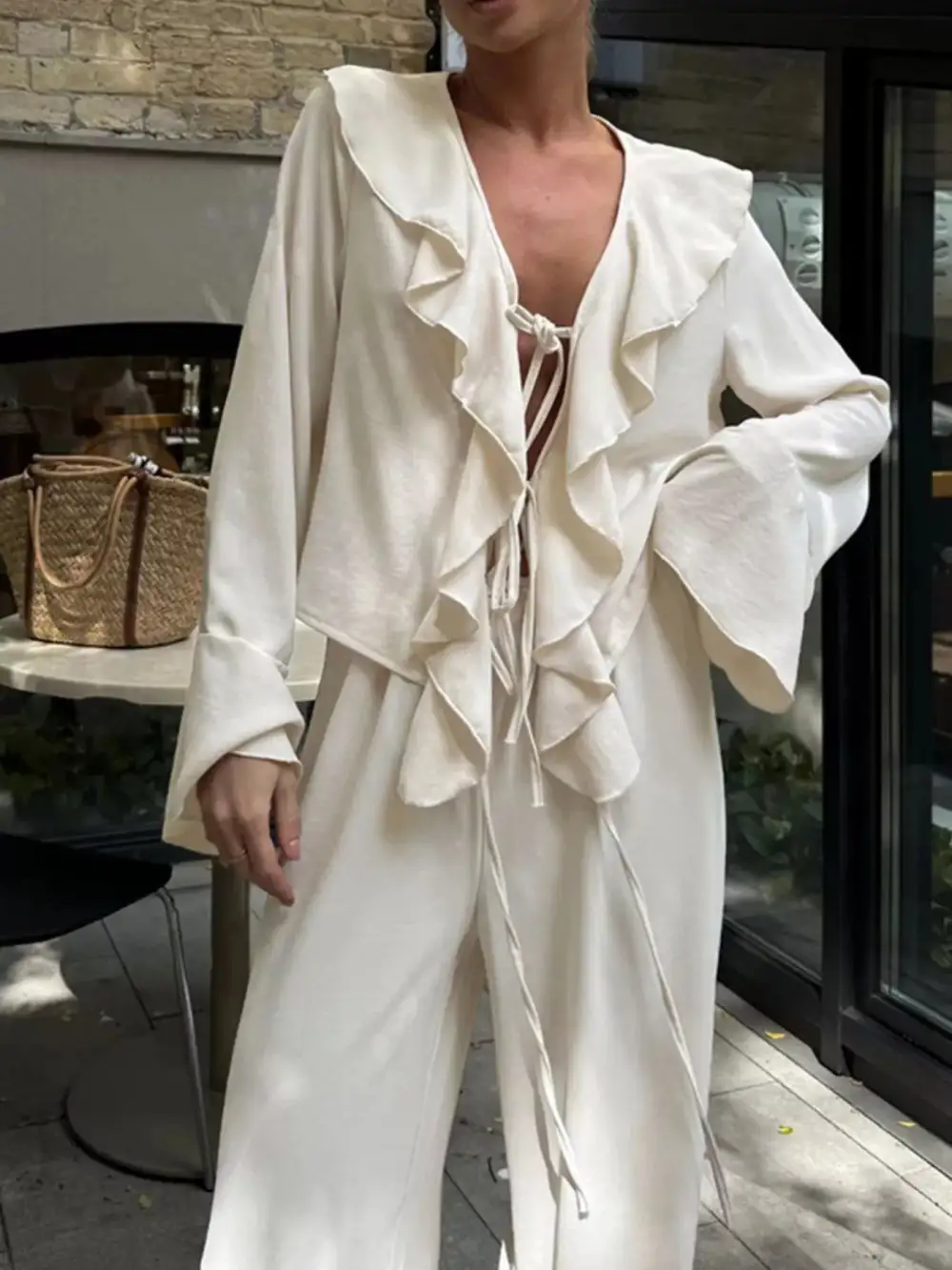Ruffle Trim Jumpsuit
