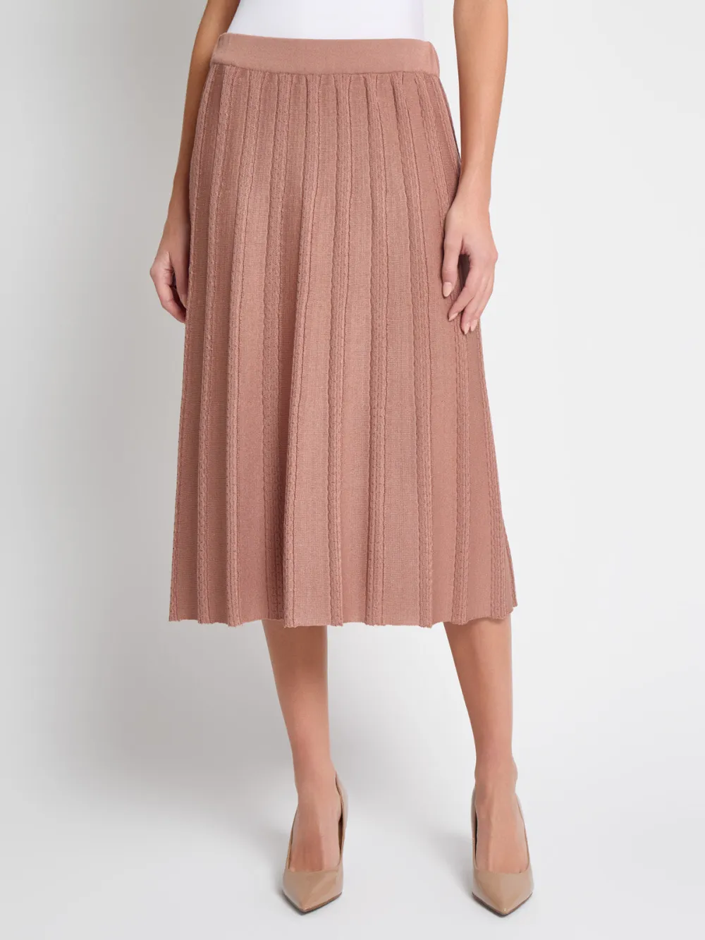 Solid Color Mid Length Skirt