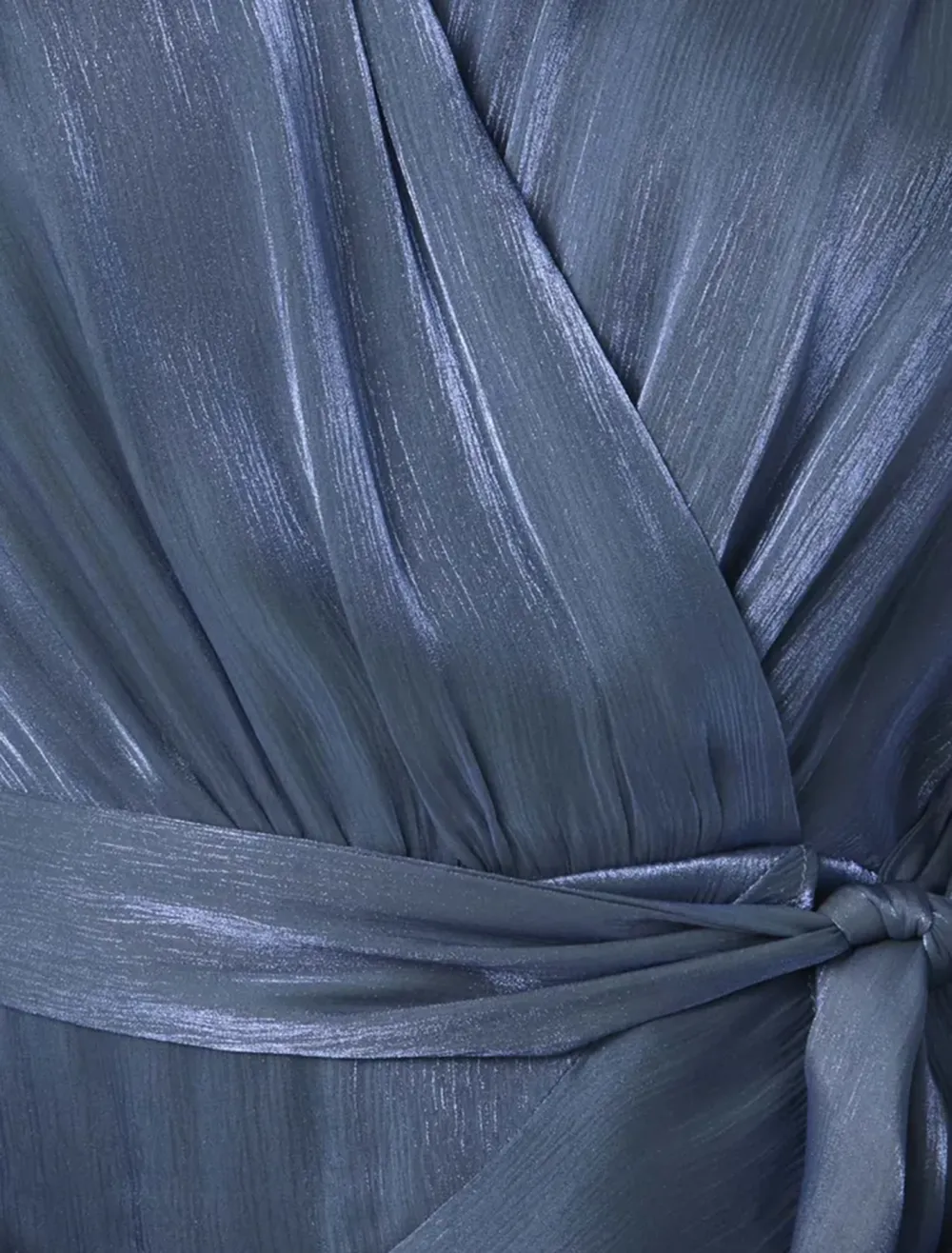 Metallic Wrap Mini Dress